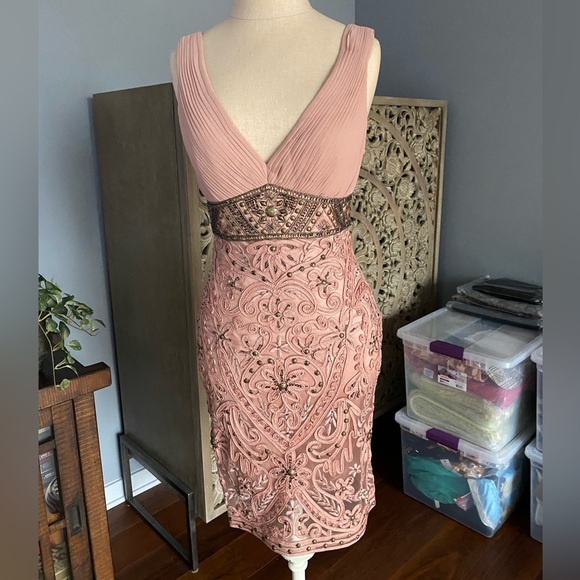 [Sue Wong] worn once Light Pink Beaded Dress - Picture 3 of 8